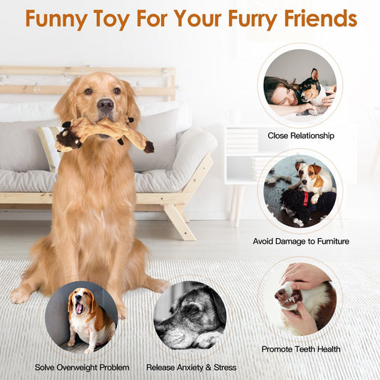 5Pcs Multi-Color Squeaky No Stuffing Dog Toys With Squeaky Balls Dog Teething Training Interactive Dog Toys for Aggressive Chewers for Small Medium and Large Dogs